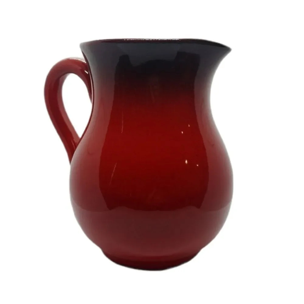 Red Ombre Italian Pottery Pitcher  with Handle
